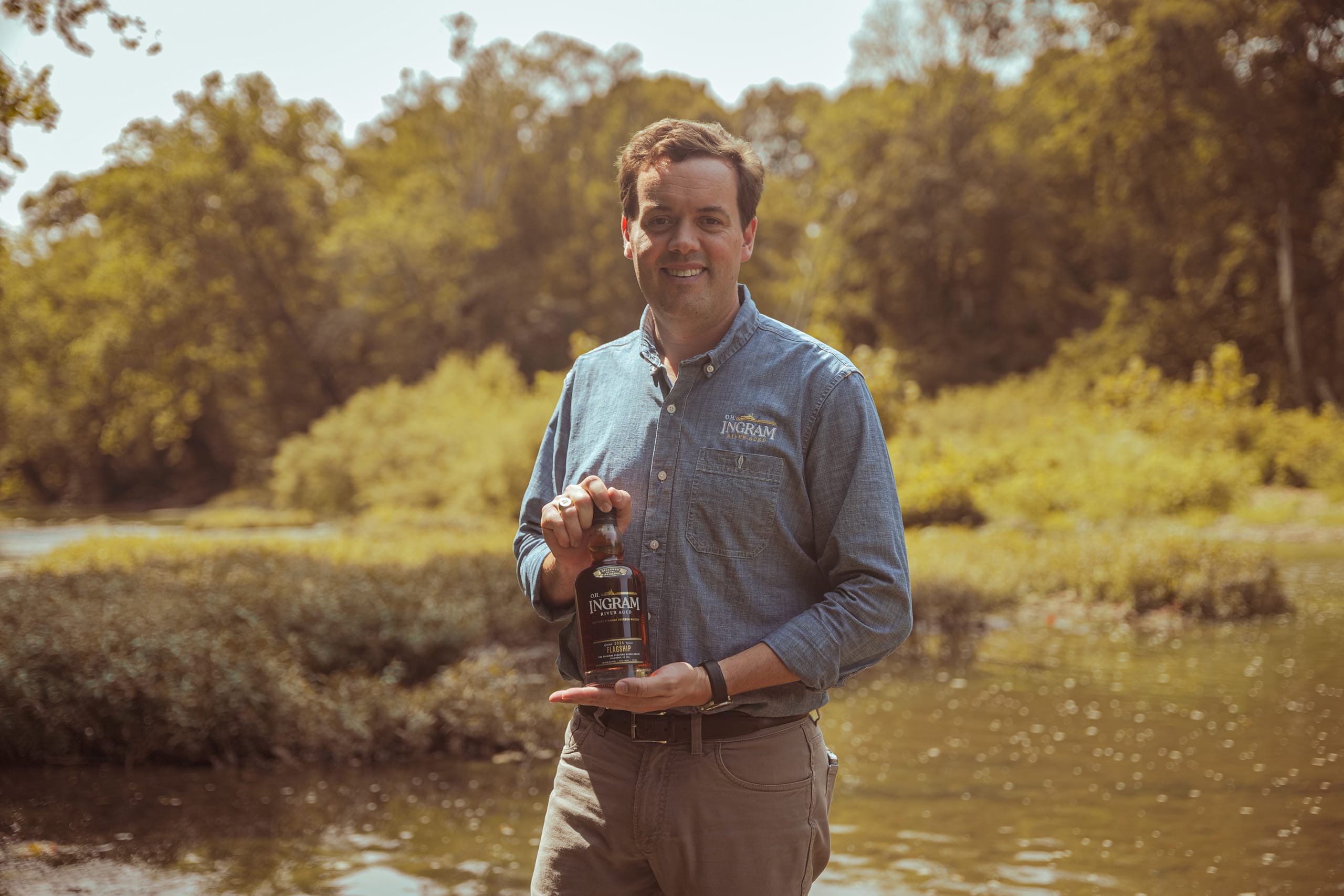 Hank with Flagship bottle